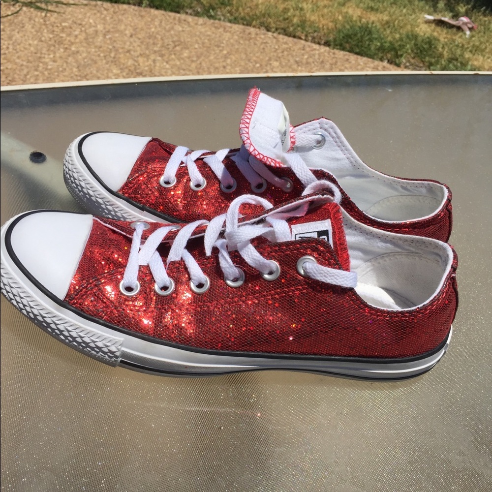 Converse - Red Glitter - Size 8